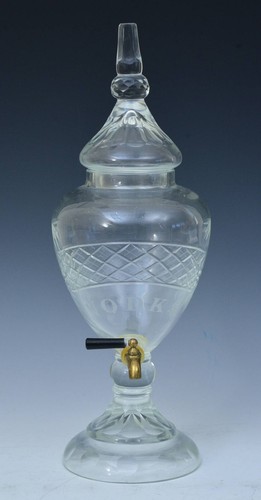 Cut glass apothecary - cut, lidded
