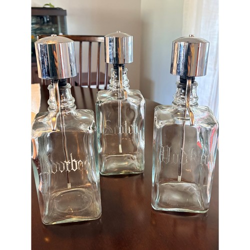Vtg mcm etched glass - glass, liquor