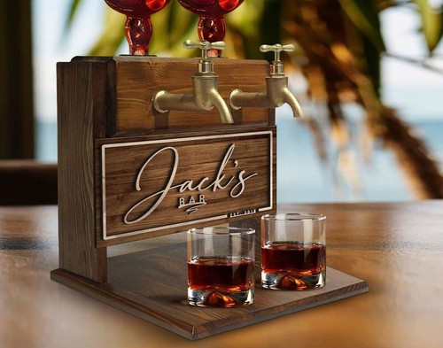 Wood whiskey dispenser custom - wood,